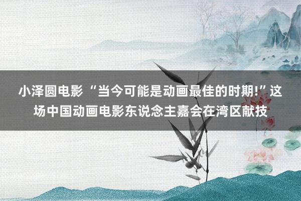 小泽圆电影 “当今可能是动画最佳的时期!”　这场中国动画电影东说念主嘉会在湾区献技