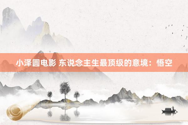 小泽圆电影 东说念主生最顶级的意境：悟空